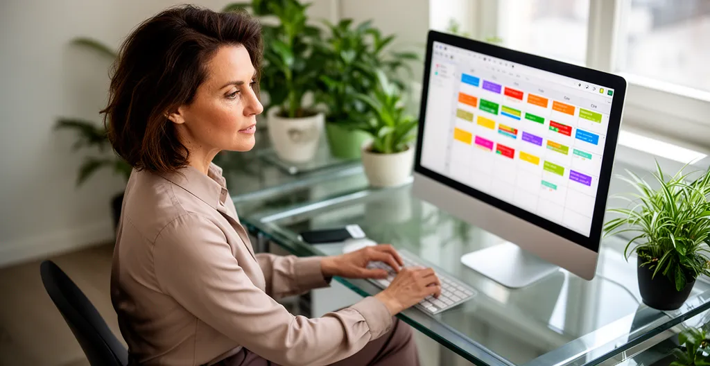 Responsable RH préparant l'organisation d'un team building sur ordinateur